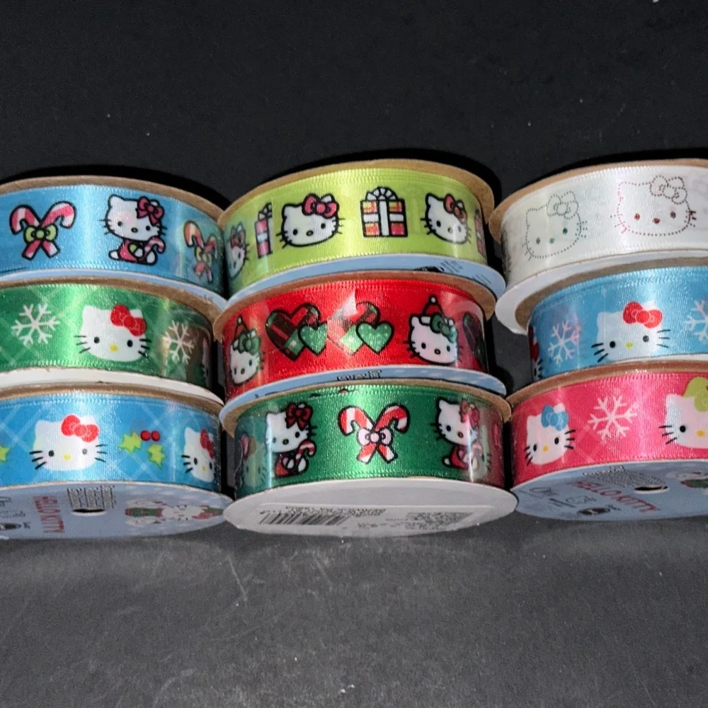 Hello Kitty Ribbon 9 Rolls-LAST ONE - Picture 1 of 1